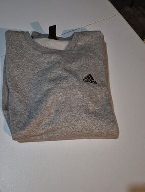 adidas Grey Crew Sweatshirt with Black Logo